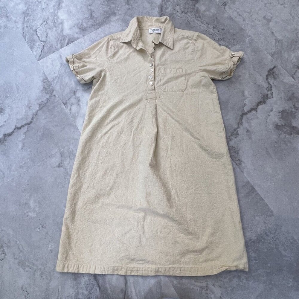 Christopher & Banks Yellow Sleeveless Linen Blend Dress Women's Size Medium M
